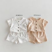 全2色[80-130cm] キッズ韓国風ルームウェアセット 女の子 半袖上着＋ショートパンツ上下2点セット