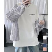 【日本倉庫即納】 メンズtシャツ 長袖 ロンTクールネック