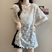 2025春夏新作 レディース 女 半袖 レース Tシャツ トップス インナー