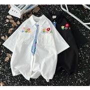 シャツ 半袖 メンズトップス カジュアルシャツ プリント 夏物