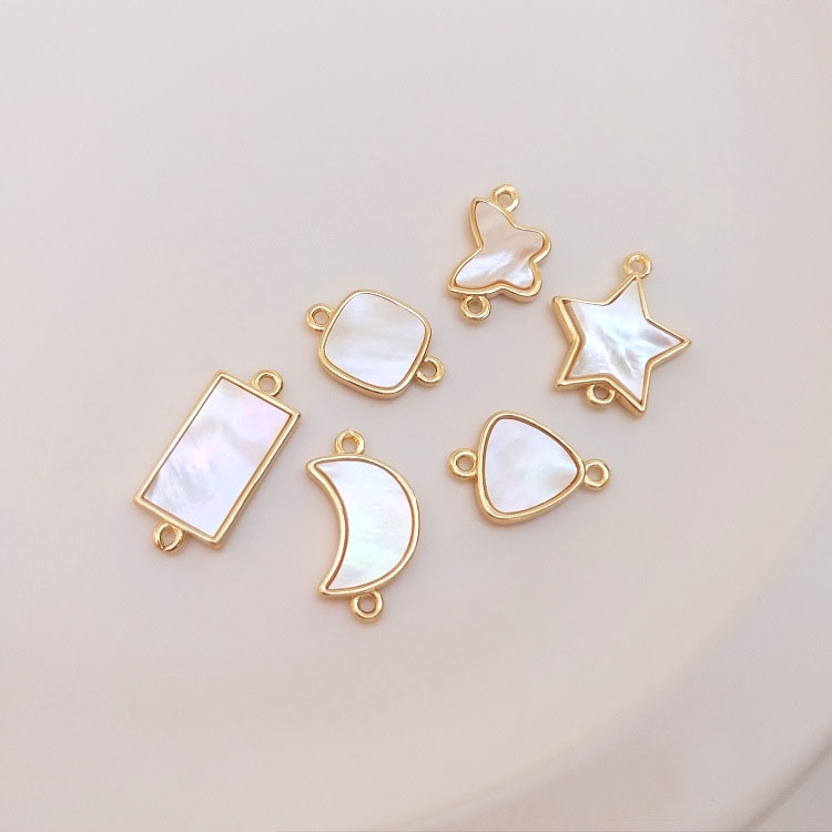 シェルチャーム パーツ 貝 オーロラ ピアス イヤリング アクセサリーパーツ ハンドメイド スクエア