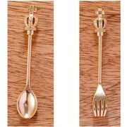 アンティークパーツ/立体クラウン/スプーン/フォーク/ギフト/クラウン/色長持ち真空鍍金/最安値＆当日出荷