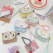 ポーチ 多機能　収納ポーチ　小物収納　韓国ファッション　小銭入れ　チェック柄