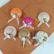 カラフルミニ麦わら帽子 パーツ DIY用 ドール・ぬいぐるみ用帽子 ハンドメイド飾り素材