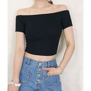 【日本倉庫即納】 へそ出し Tシャツ夏 ショート丈トップス