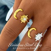 ステンレス指輪　リング「高品質」アクセサリー アレルギー対応 デザインリング　18Kコーティング