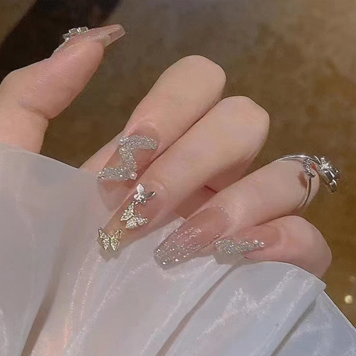 ネイルチップ セルフネイル 接着剤不要 ネイルアート 簡単 手軽 ラグジュアリー ネイルシール ロング