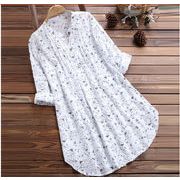 ロングシャツ シャツワンピ トップス レディース Vネック ワンピース ゆったり 体型カバー