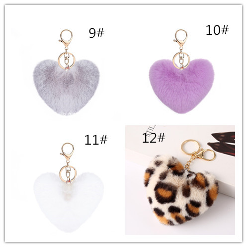 36色展開☆ハート キーホルダー ファーチャーム バッグチャーム