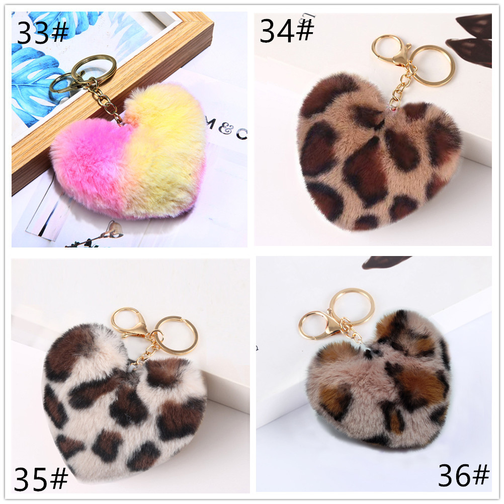 36色展開☆ハート キーホルダー ファーチャーム バッグチャーム