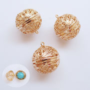 カゴパーツ【20.アジアン風ボール 20mm】 1個 透かし アロマ ペンダントトップ ハンドメイド チャーム