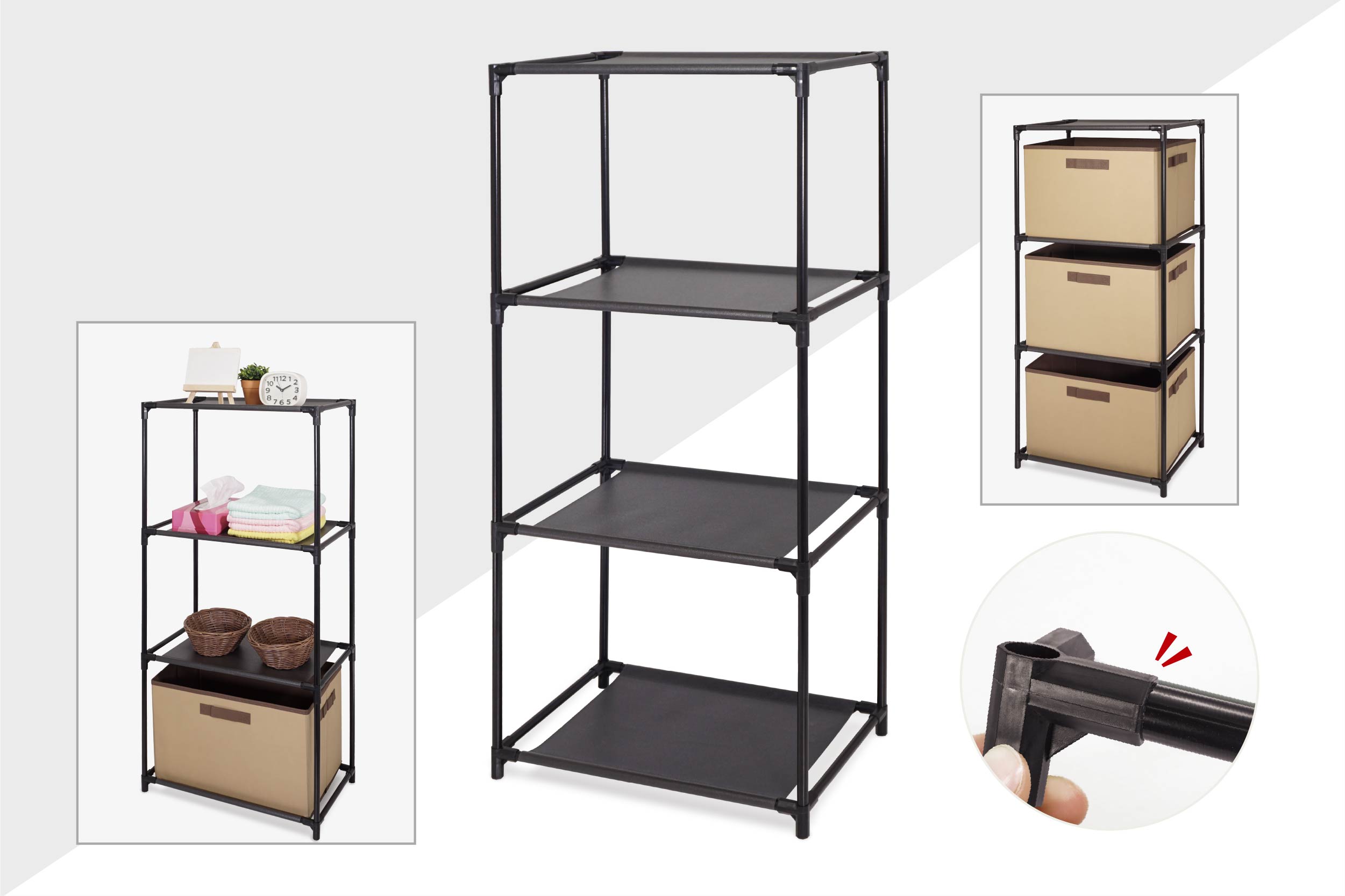 HAC3321　3段収納ボックスラック