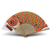 プリント扇子 こい屋鯉 橙 668292