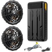 半導体急速冷却 ファンバッテリーセット空調作業服用 USB給電式 90mm服穴径対応 PSE認証済（3枚羽根）