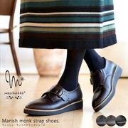 【2025年初秋新作】maschietta ローファー モンクストラップ 軽量 耐滑 厚底 フラットソール 3e