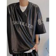 レトロTシャツ 半袖 メッシュ  冷感 Ｖネック メンズトップス