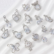 ジルコンチャーム キュービック ジルコニアチャーム ビジュー シルバー ハンドメイド アクセサリーパーツ