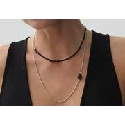 天然ストーンロングネックレス　使い方いろいろ