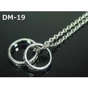 メンズネックレス　ダブルローマンリングネックレス　SV風