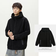 メンズ 秋冬新作 ジップアップパーカー 裏起毛 厚手保温 ゆったりシルエット カジュアルアウター★