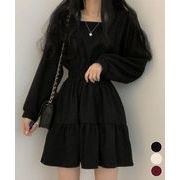 【日本倉庫即納】 ティアードミニワンピース ウエストマーク