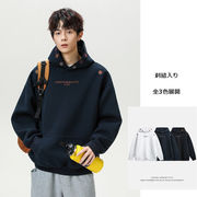 メンズ 秋新作 刺繍入り 民族風パーカー INS風 美式ストリート系 オーバーサイズフーディー★全3色