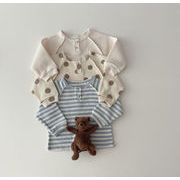 insスタイル　春秋　ベビー服　ヘンリーネック　ワッフル　長袖　Tシャツ　カジュアル　トップス　上着