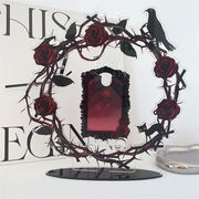 DIYパーツ 推し活 素材グッズスタンド カードケース 写真入れ アクリル クリア透明 ダーク系 スタンド