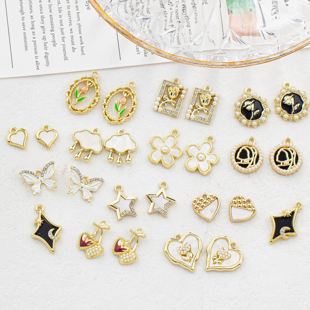 フラワー ハンドメイド アクセサリーパーツ 金属チャーム チューリップ メタルパーツ DIY素材 手作りパーツ