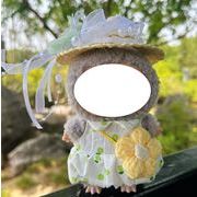 綿人形 麦わら帽子 スリーブワンピース ドールハウス  着せ替えミニドール ぬいぐるみ用服 17cm/2色