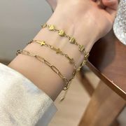 ブレスレット デザイン アクセサリー　ステンレス ブレスレット チェーン 韓国 ブレスレット上品★超新作