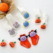 全7色 秋新作 ベビー・キッズ用 ハロウィン INS風 キャラクターソックス ミドル丈 コットン 滑り止め付き
