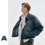 メンズ ビンテージ風 デニム ジャケット 男女兼用 ストリート系 アウター  秋冬 2025新作★