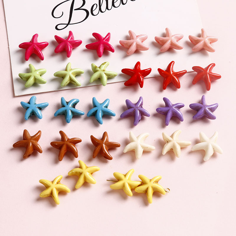 ぷっくり ヒトデ 夏 カボション ハウライト 天然石パーツ ヘアゴム アクセサリーパーツ 韓国 星形 ビーズ