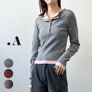 【2025新作】レイヤードニットプルオーバー