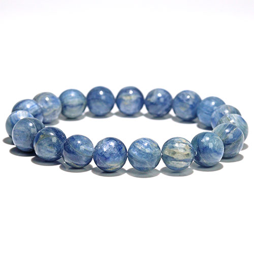 天然石カヤナイト（藍晶石）AAA10mm玉のブレスレット ブラジル産☆SV925製&frasl;天然石ブレスレット&frasl;カイヤナイト(kyanite&frasl;藍晶石