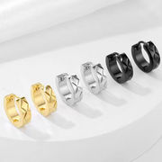 【金属アレルギー対応】 ダイヤカット フープピアス 1ペア 国内発送 ステンレス
