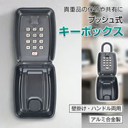 キーボックス ボタン式 暗証番号 屋外 壁掛け ハンドル 吊り下げ プッシュ式 外付け カバー付き
