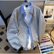 秋冬トップス メンズ シャツ レイヤード ポロシャツ アウター