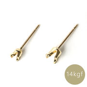 【刻印入り】14KGF ゴールドフィルド ピアスポスト 石座付き(3mm・4ｍｍ)　金属アレー対応