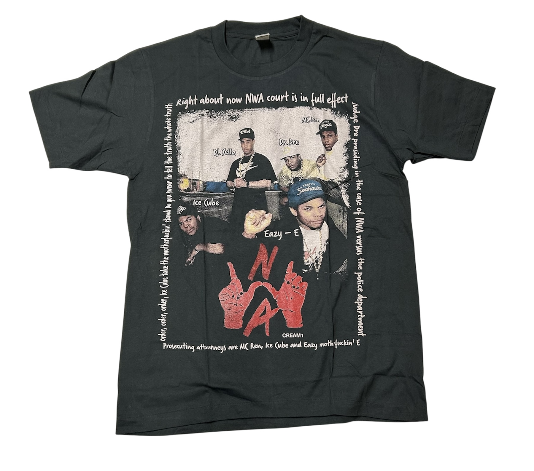 MUSIC TEE 音楽Ｔ-シャツ  N.W.A  BLACK　バンドT
