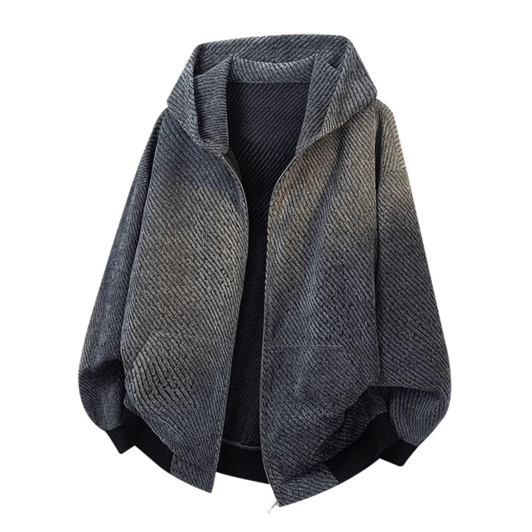 レトロジャケット・男性用コート・秋季限定・フード付き・ニットカーディガンスウェット・M～XXL   3色