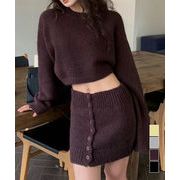 【日本倉庫即納】 ニットセットアップ セーター スカート