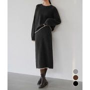 【日本倉庫即納】 ニットセットアップ 上下セット 配色