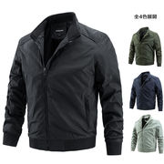 メンズ ジャケット 秋用 カジュアル フード付き ウインドブレーカー 韓国風 大きいサイズ アウター★全3色