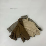 韓国風 子供ニット 太編み ハイネック トレンド ユニセックス 3色 80-130cm