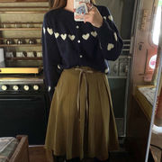 今季マストバイ   気質   おしゃれ   カジュアル  ラウンドネック  カーディガン+ミニスカート