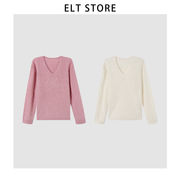 プレミアム品質　 カシミア ハートネック ドロップショルダー プルオーバー