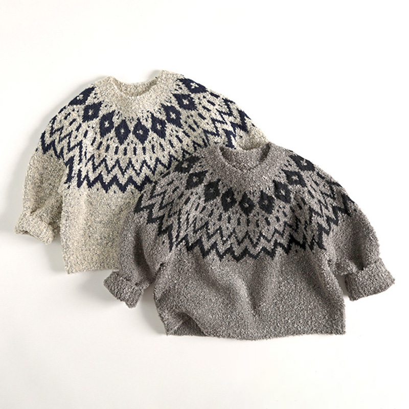 2025秋冬※MTINY☆フェアアイル柄ニット 男女兼用 秋冬おしゃれセーター