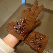 手袋　かわいい　レディース　秋冬　韓国ファッション　デザイン　リボン